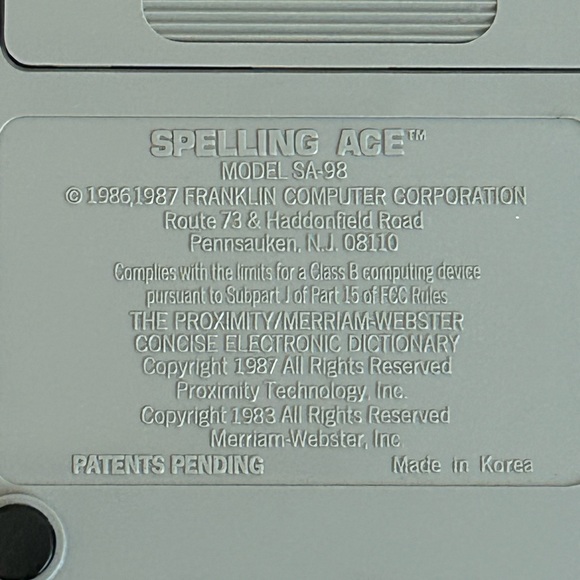 FRANKLIN COMPUTER SPELLING ACE SA-98 ~ 1986 1987 ~ WORKS - Picture 7 of 9